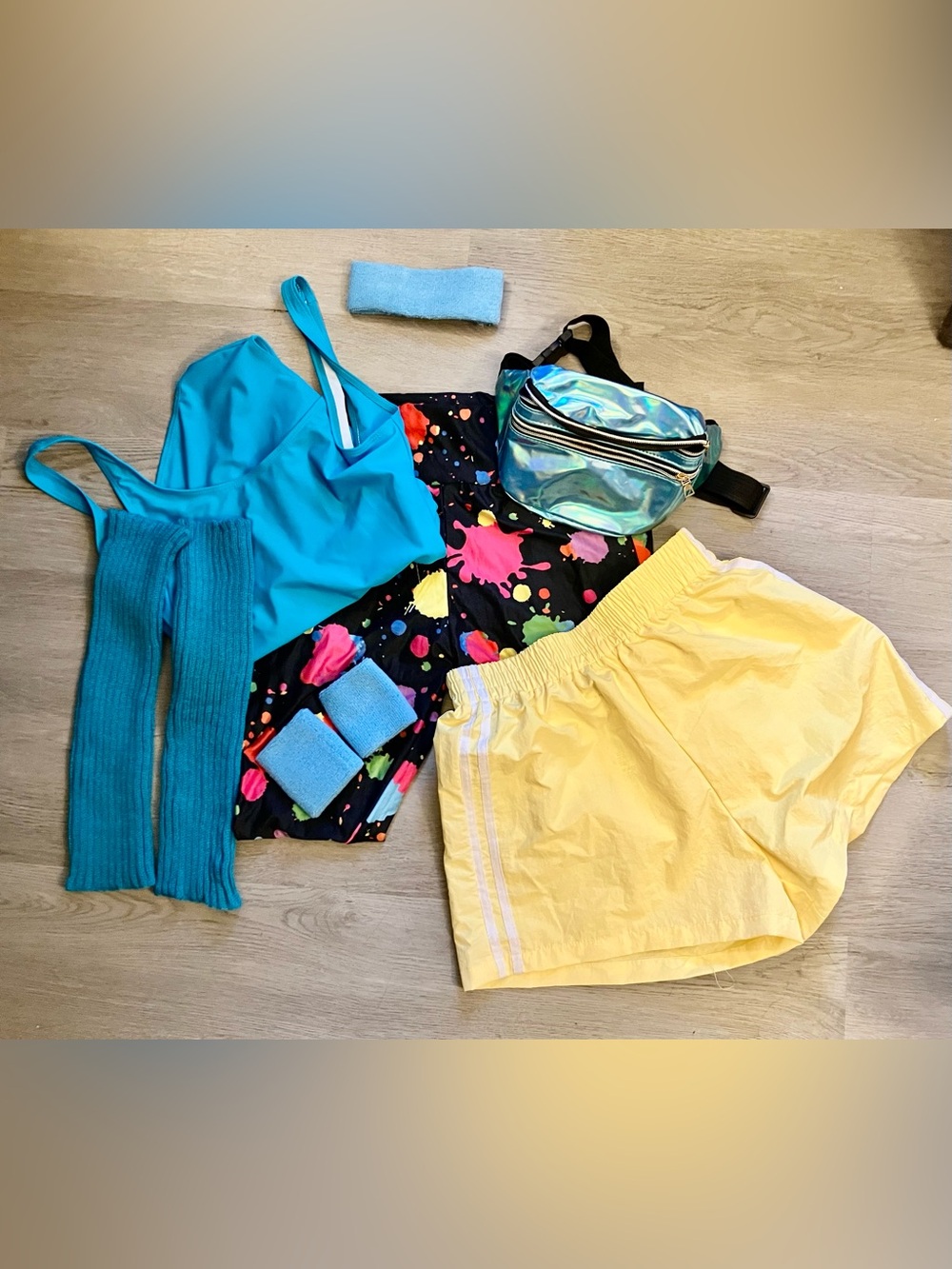 80s themed workout outfit